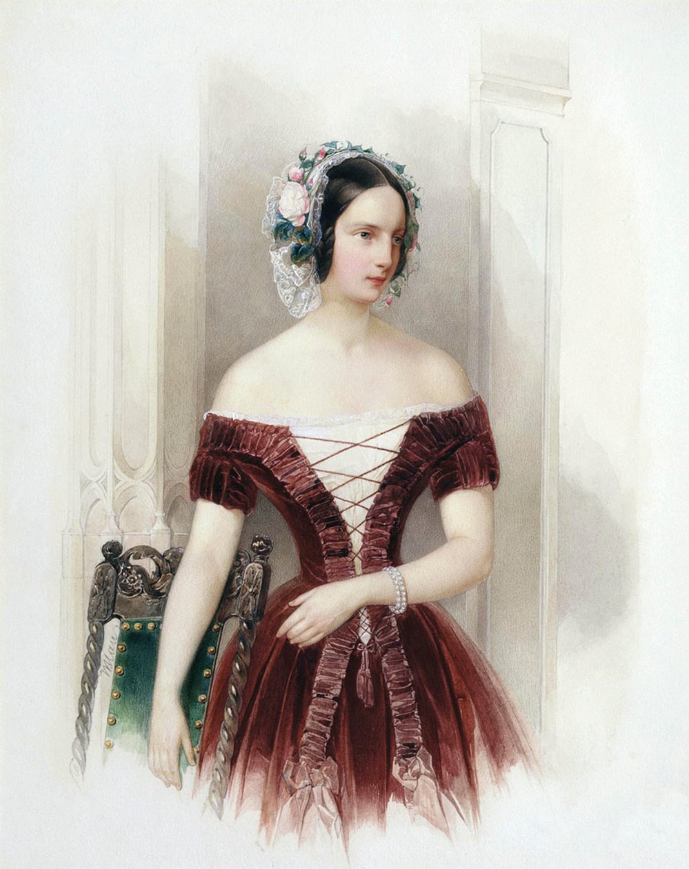 Velkokněžna Alexandra Nikolajevna Ruska, 1825-1844, c1840. od Hau