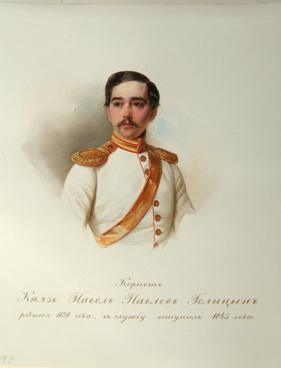 Portrét hraběte Pavla Pavloviče Golitsyna 1828-1882 Z alba císařské koňské gardy, 1846-1849 od Hau