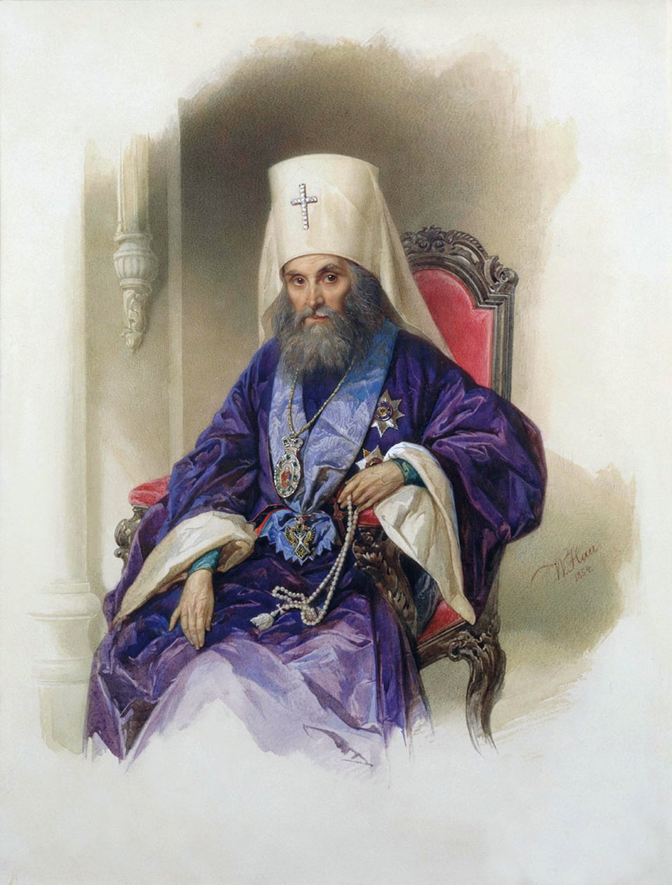 Portrét moskevského metropolitního filaretu, 1782-1867, 1854. od Hau