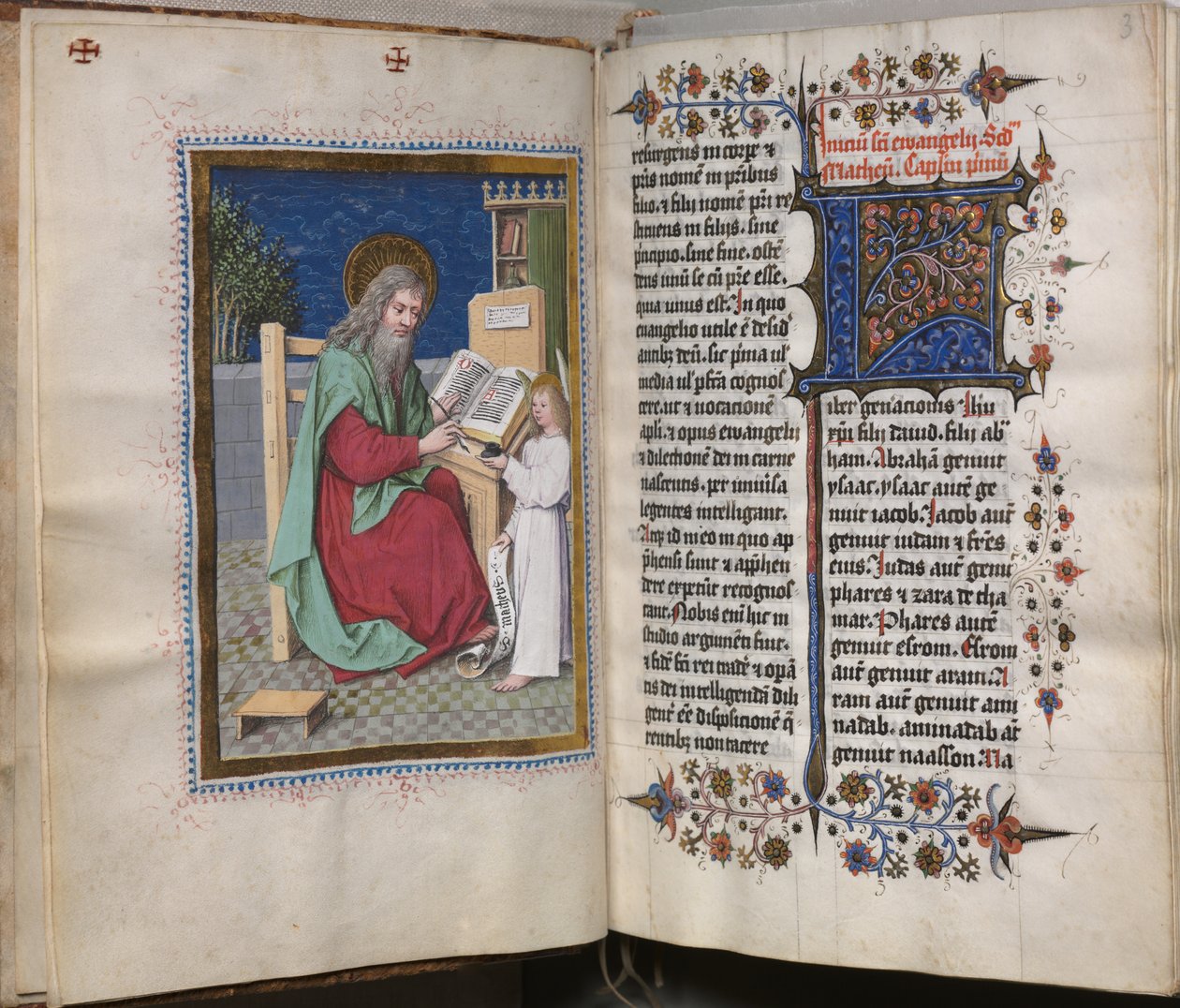 Kniha evangelií s portréty evangelistů: Zdobená iniciála od Hausbuch Master