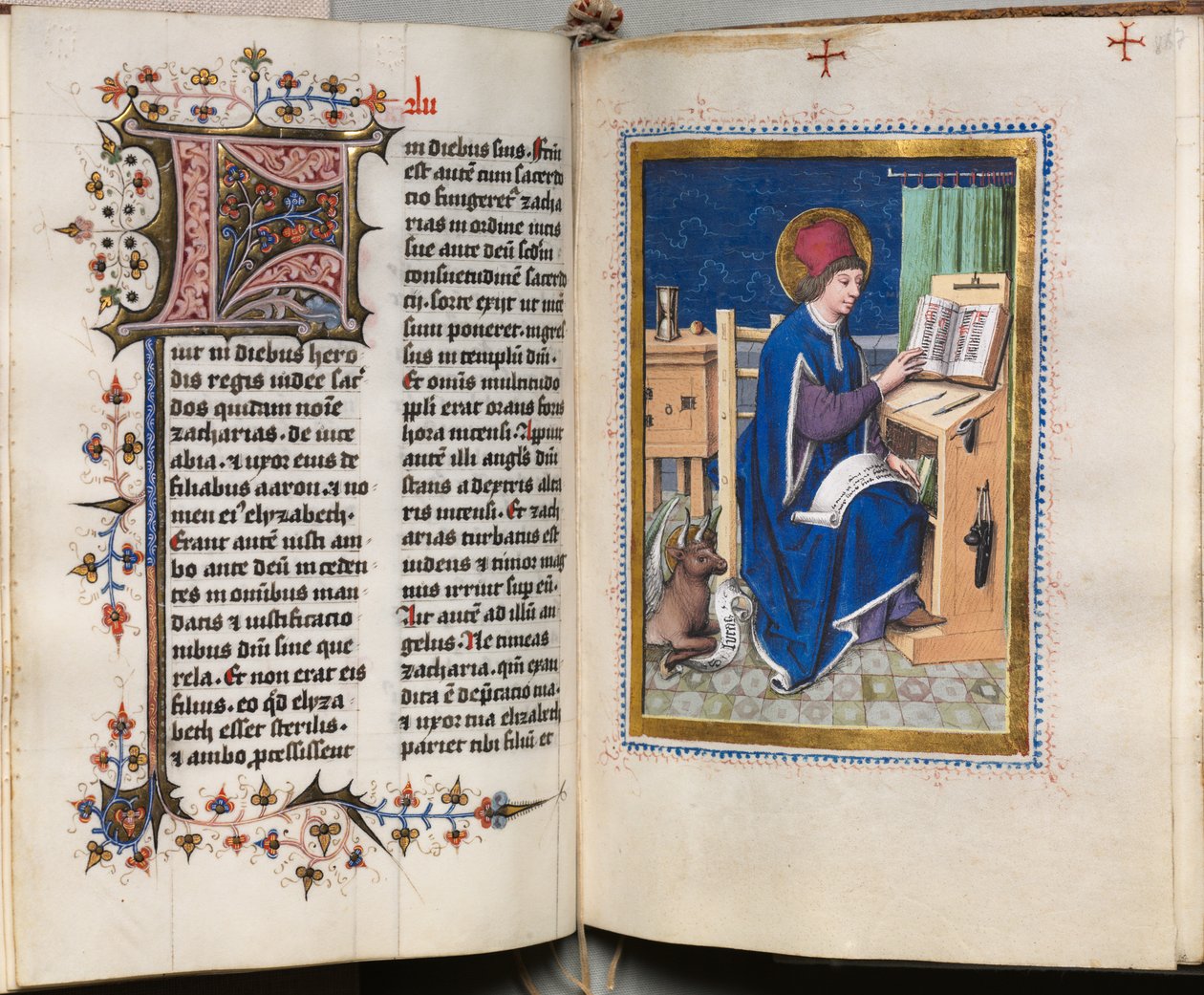 Kniha evangelií s portréty evangelistů: Zdobená iniciála od Hausbuch Master