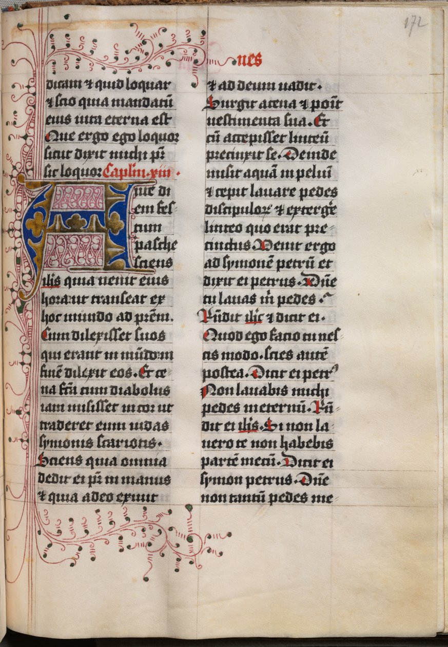 Kniha evangelia s portréty evangelistů: zdobená iniciála, c. 1480. od Hausbuch Master
