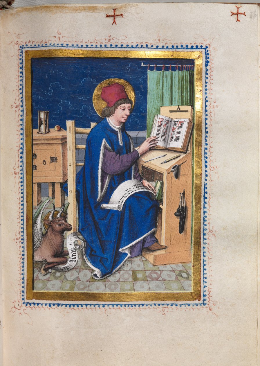 Evangelijní kniha s evangelijními portréty: Svatý Lukáš, 1480-1500. od Hausbuch Master