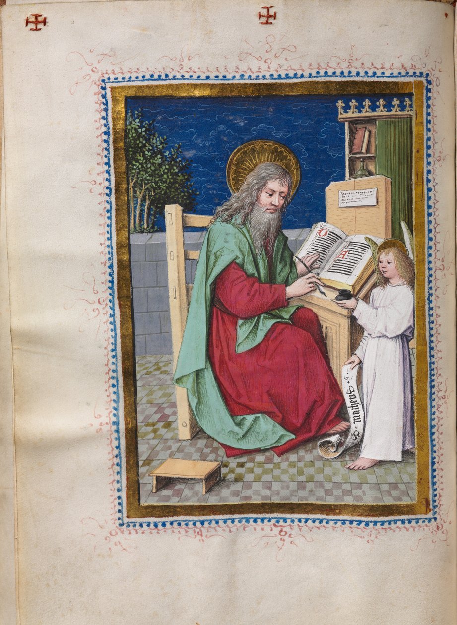 Kniha evangelií s portréty evangelistů: Svatý Matouš, c. 1480. od Hausbuch Master