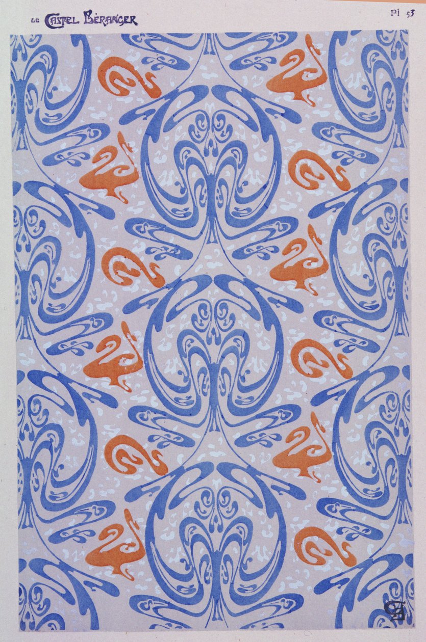 Dekorace pro Castel Beranger, Paříž, 1894-8, deska 53 z "Le Castel Beranger" od Hectora Guimarda (1867-1942) 1898 od Hector Guimard