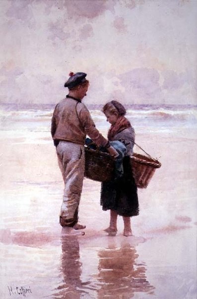 Breton Fisherchildren od Hector Caffieri