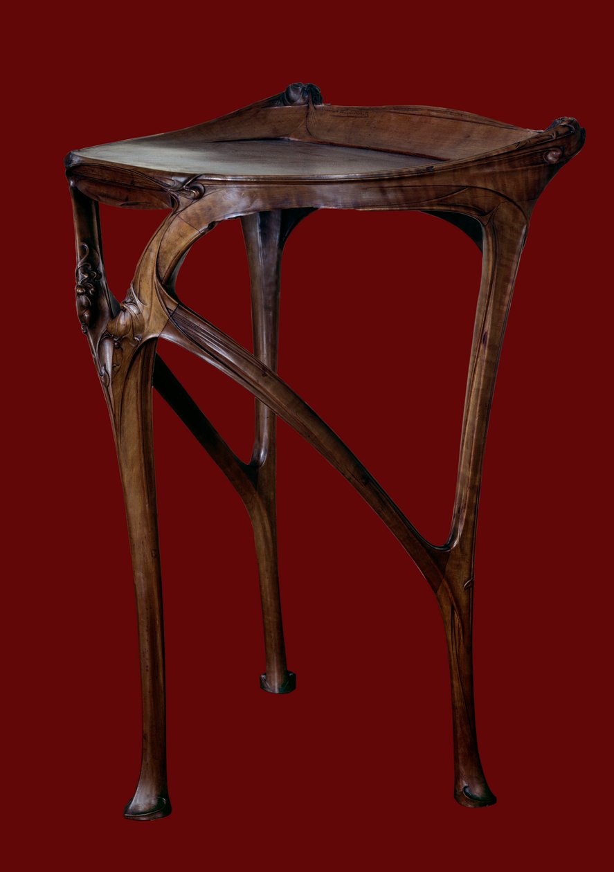 Art Nouveau: stůl z hruškového dřeva vyrobený Hectorem Guimardem (1867-1942) 1904-1907 Paříž, muzeum dekorativního umění od Hector Guimard