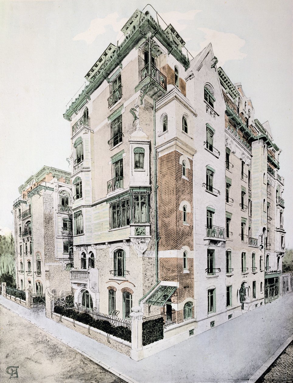 Castel-Beranger, ilustrace z knihy Hectora Guimarda (1867-1942) od Hector Guimard