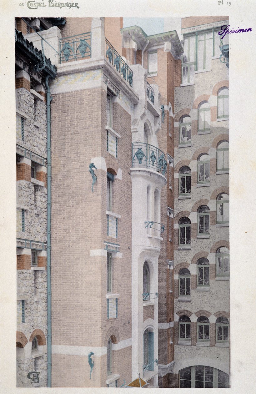 Pohled na Castel Beranger (1897-1898), stavba manifestovaná architektem Hectorem Guimardem (1867-1942). od Hector Guimard