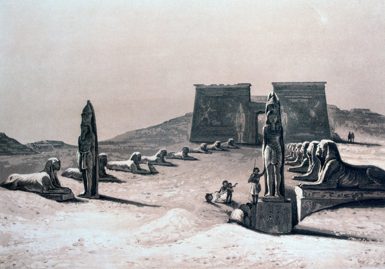 Chrám Asseboua, Núbie, Egypt, 19. století od Hector Horeau
