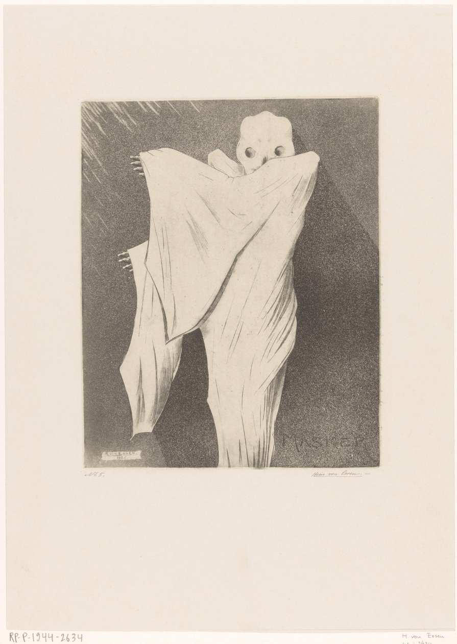 De Dood (původní název na objektu) Masker (původní název série na objektu) od Hein von Essen (signed by artist)