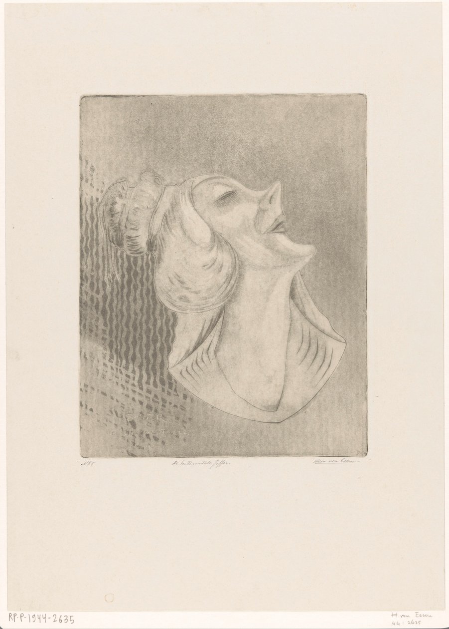 De sentimenteele joffer (původní název na objektu) Masker (původní název série na objektu) od Hein von Essen (signed by artist)