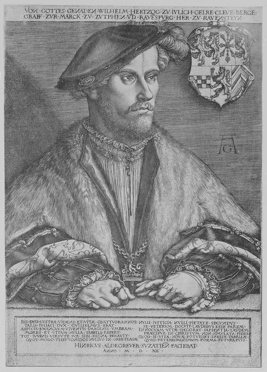 vévoda Wilhelm V z Cleve, 1540 od Heinrich Aldegrever
