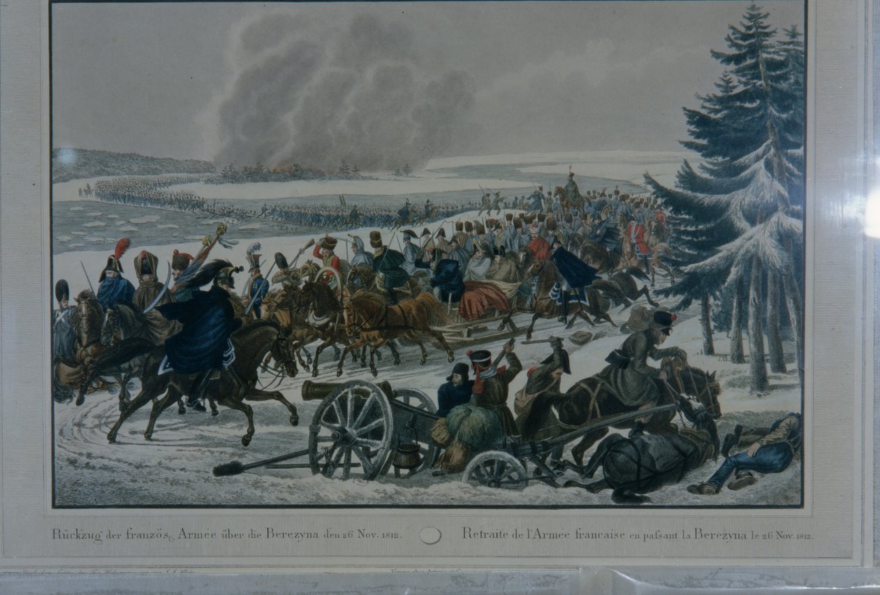 Ústup francouzské armády z Moskvy v roce 1812 (pero, inkoust a wc na papíře) od August Heinrich Mansfeld