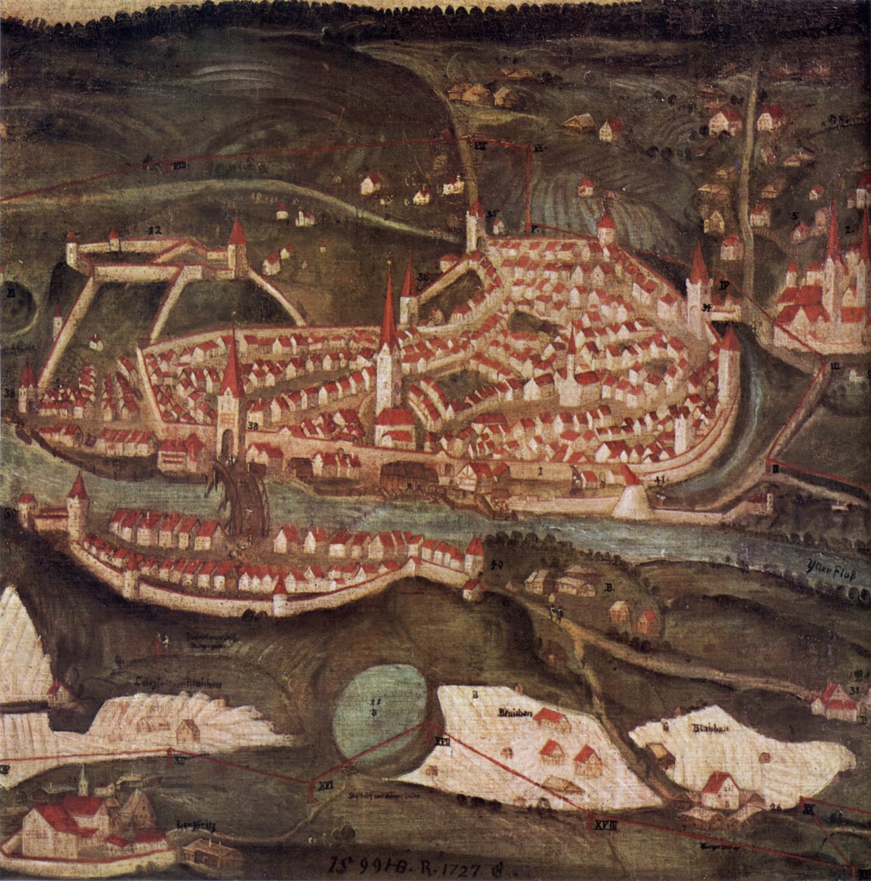 Pohled na město Kempten od Heinrich Beusch