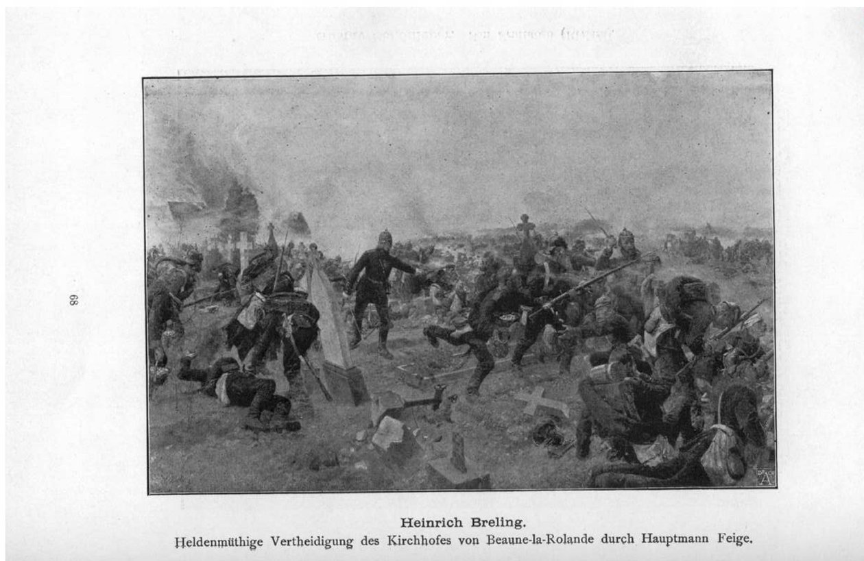 Hrdinská obrana hřbitova v Beaune-la-Rolande kapitánem Feige od Heinrich Breling