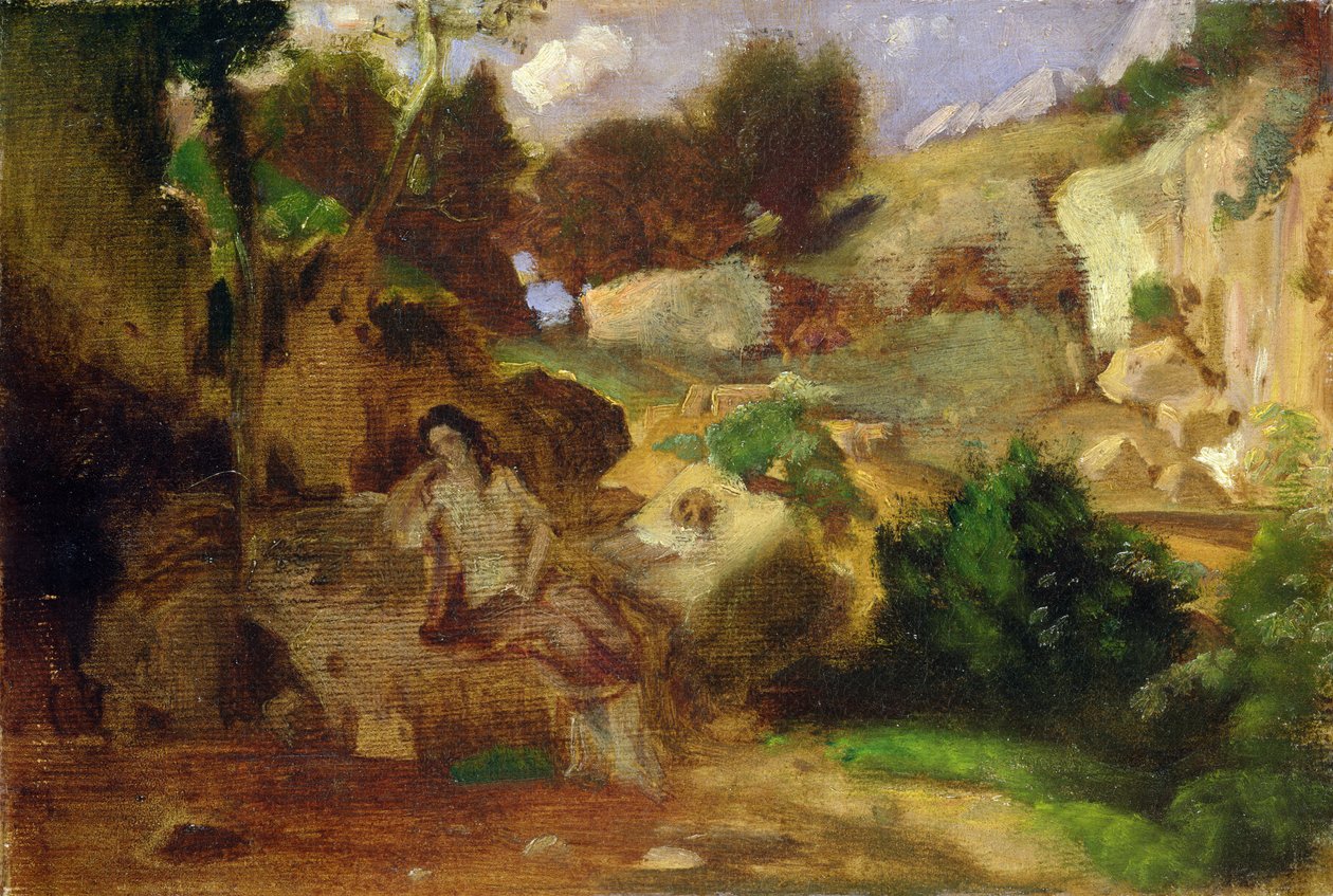 Krajina s kajícnicí Magdalenou od Heinrich Dreber