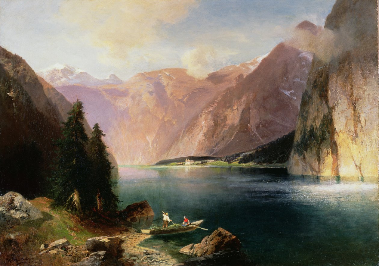 Koenigssee olej na plátně od Heinrich Hiller