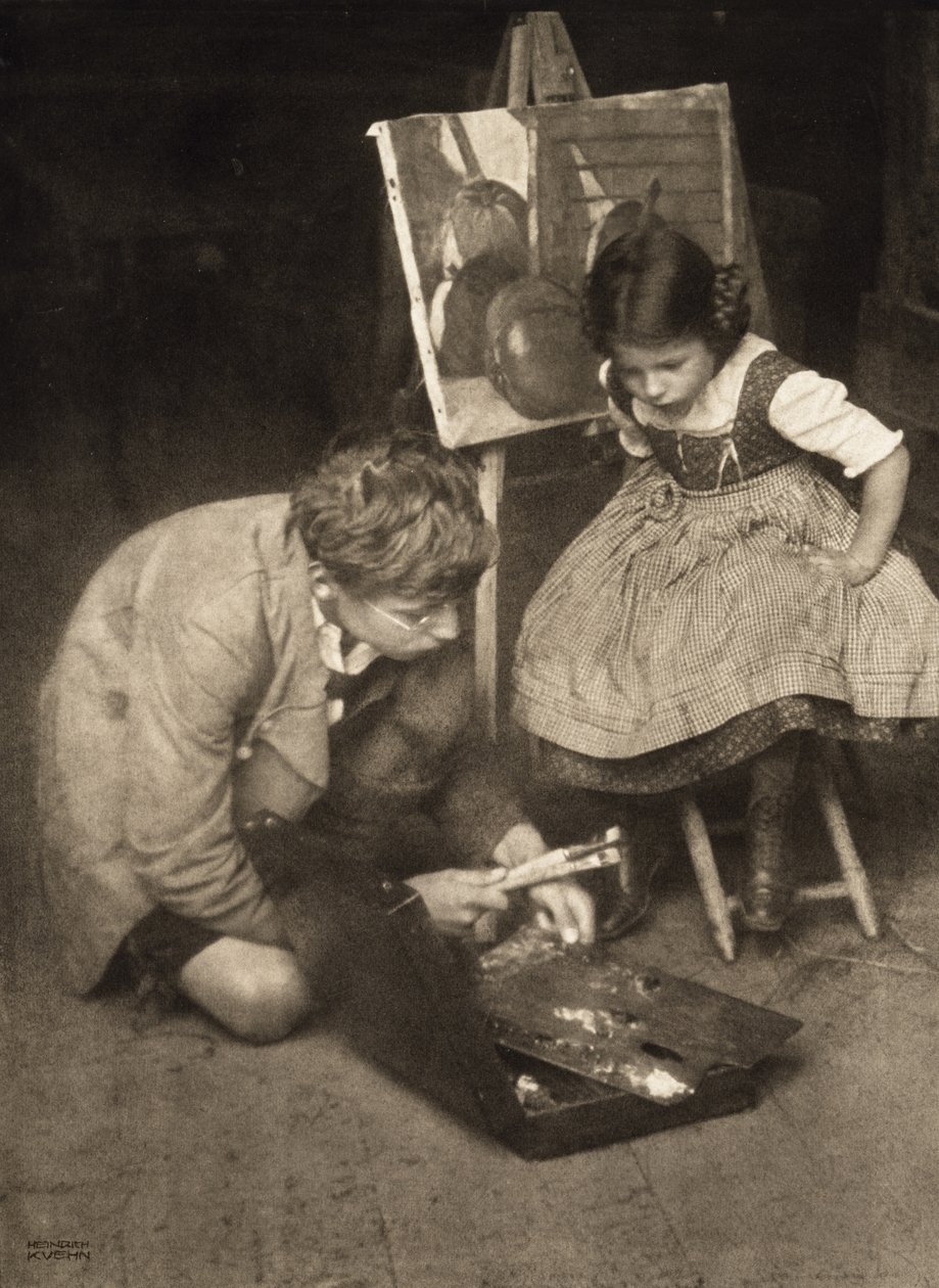 Walter a Lotte at the Easel, 1909 (gumový bichromátový tisk) od Heinrich Kuhn