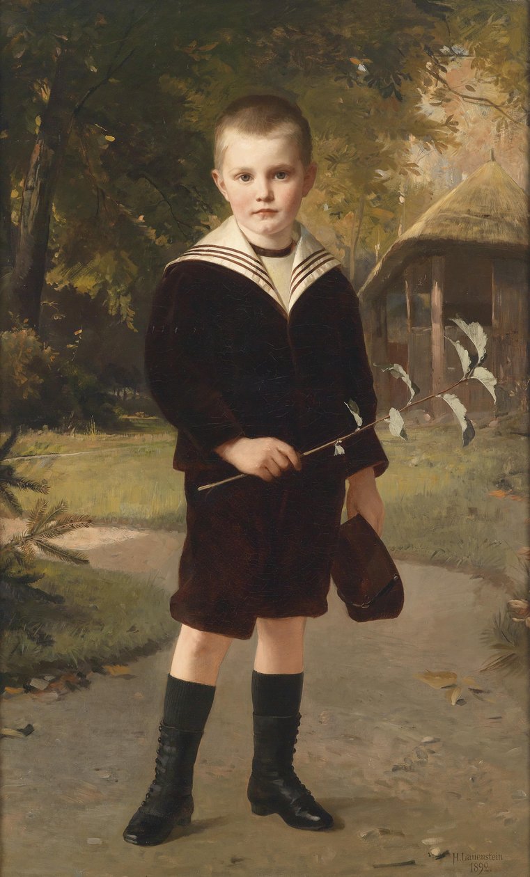 Chlapec v námořnickém obleku, signováno, datováno H. Lauensteinem 1892 od Heinrich Lauenstein