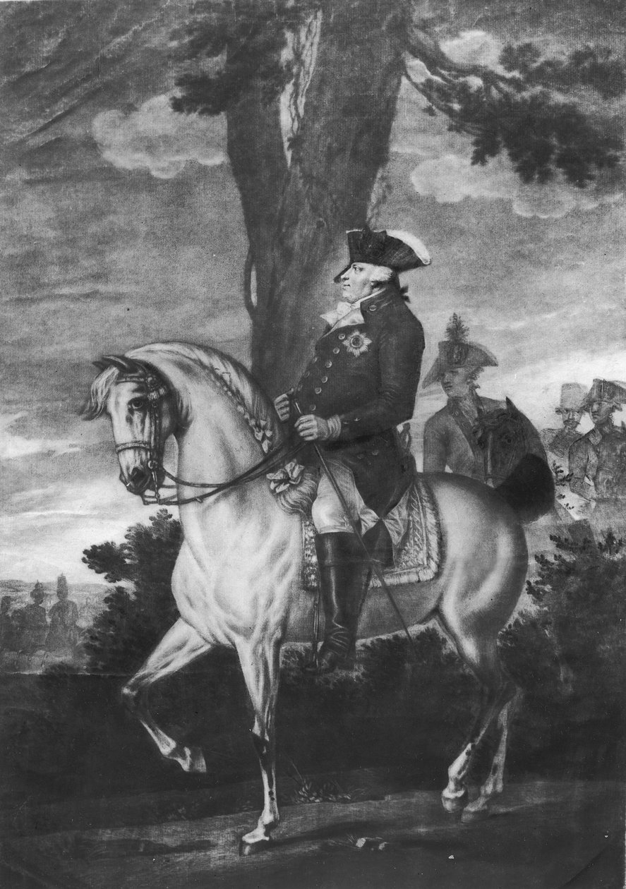 Jezdecký portrét pruského krále Fridricha Viléma II (1744-97) od Heinrich Sintzenich