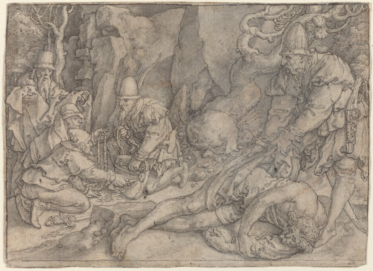 Muž přemožený zloději, c. 1554. od Heinrich Aldegrever
