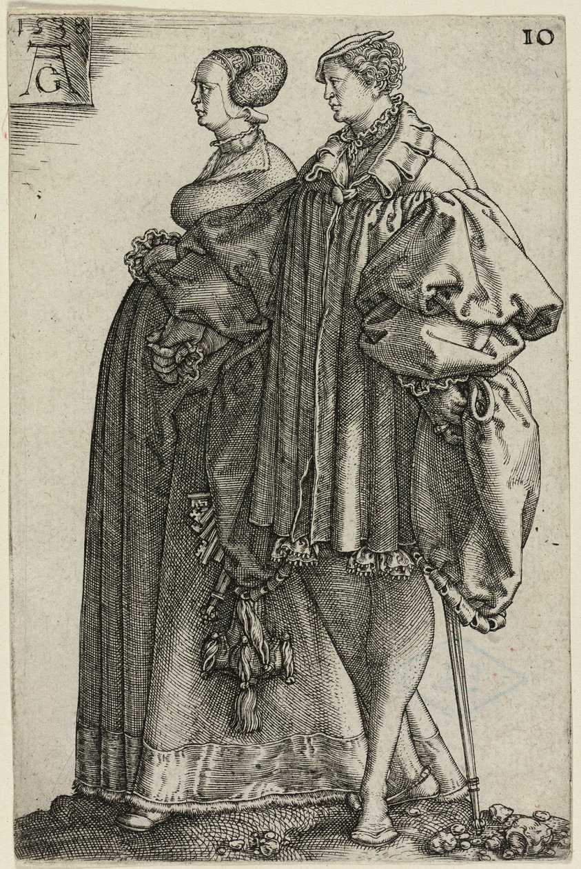 Taneční pár, deska deset od The Large Wedding-Dancers od Heinrich Aldegrever