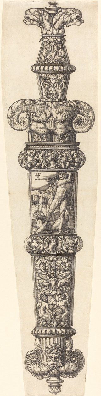 Design pro pochvu dýky s Kainem a Abelem, 1539. od Heinrich Aldegrever