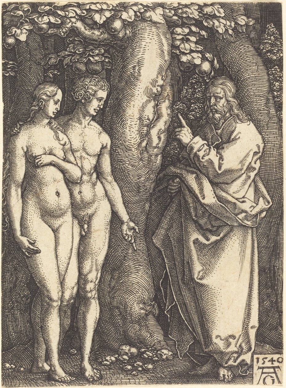 Bůh zakazuje jíst ze stromu, 1540. od Heinrich Aldegrever