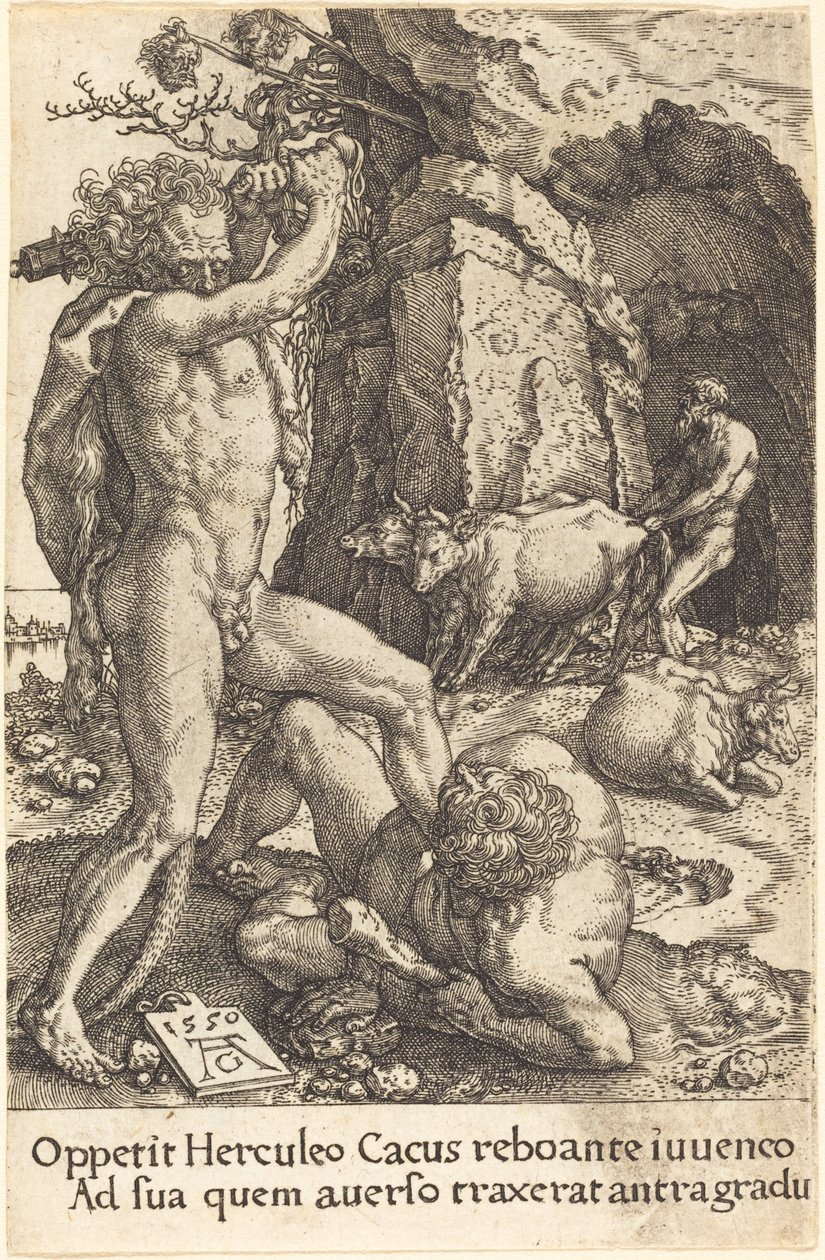 Hercules Killing Cacus od Heinrich Aldegrever