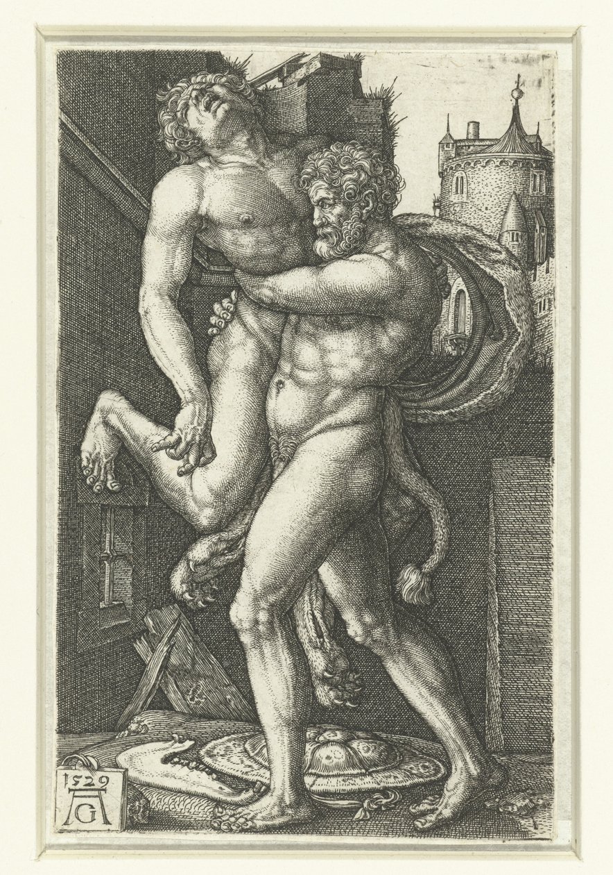 Herkules v Antaeu od Heinrich Aldegrever