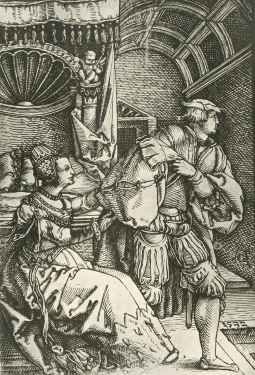 Joseph Fleeing from Potiphars Wife, c1532, 1908. od Heinrich Aldegrever