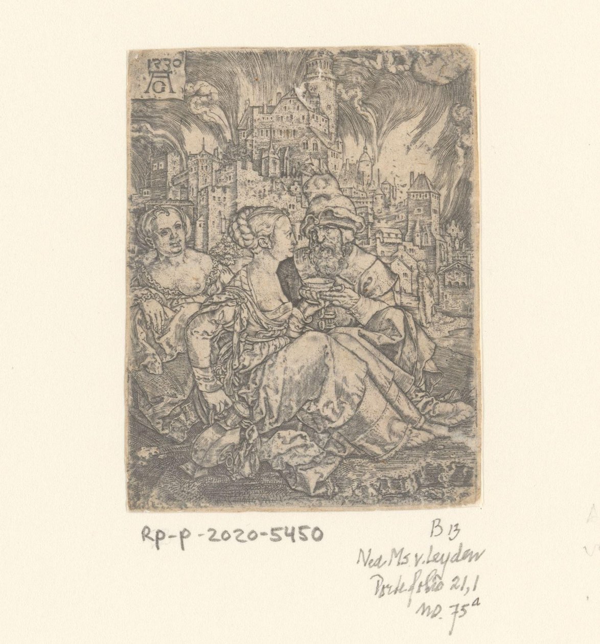 Lot a jeho dcery od Heinrich Aldegrever