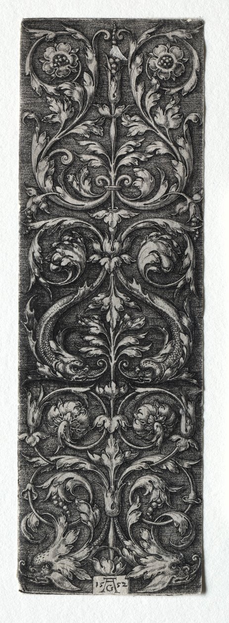 Ornament Design with Fish, 1552. od Heinrich Aldegrever