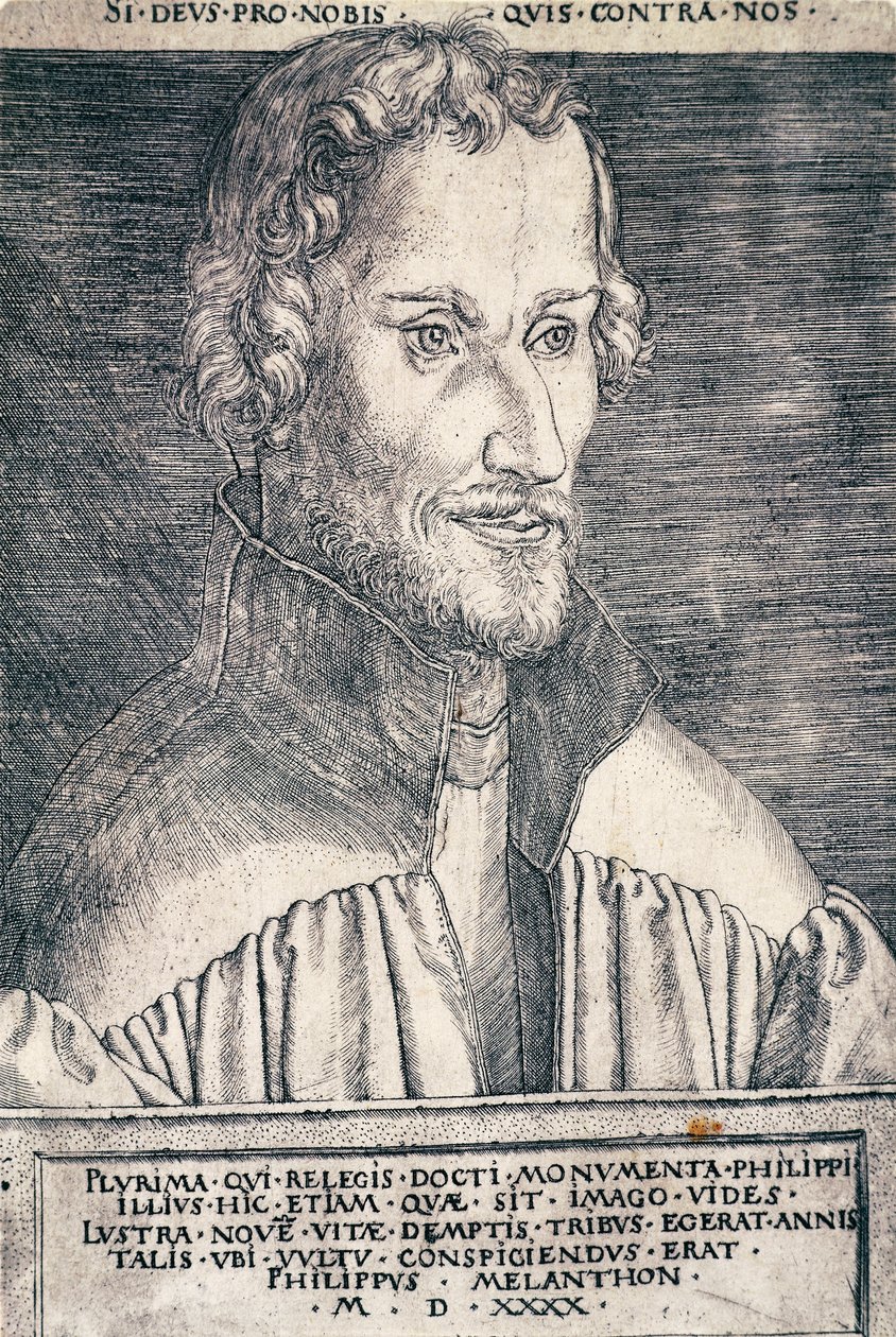 Portrét Philipa Melanchthona nebo Philippa Schwarzerda (1497-1560), německého humanisty a teologa, rytina Heinricha Aldegrevera (1502-ca 1561) od Heinrich Aldegrever
