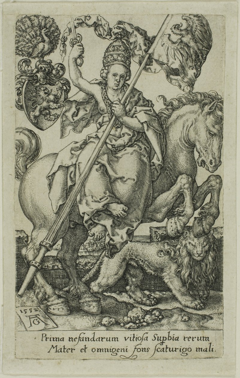 Pride, od Neřestí od Heinrich Aldegrever