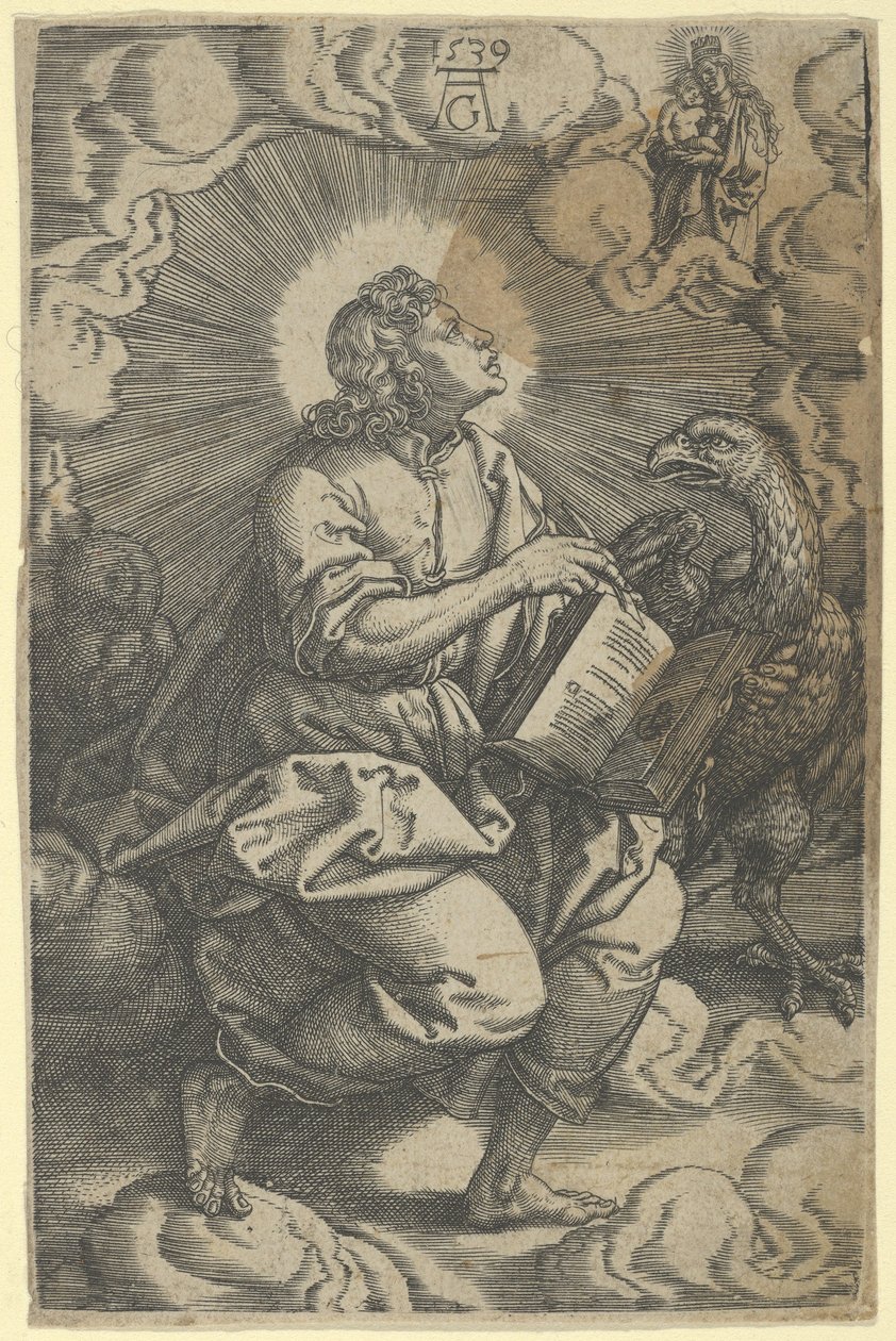 Svatý Jan, ze Čtyř evangelistů, 1539. od Heinrich Aldegrever