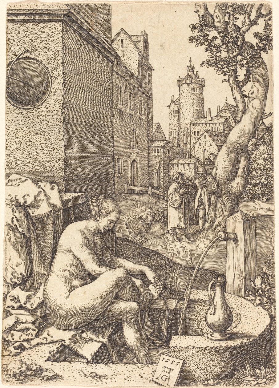 Susanna překvapená dvěma staršími, 1555. od Heinrich Aldegrever