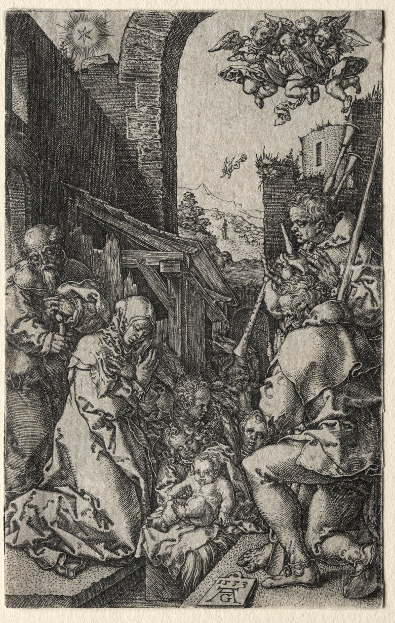 Klanění pastýřů, 1553. od Heinrich Aldegrever