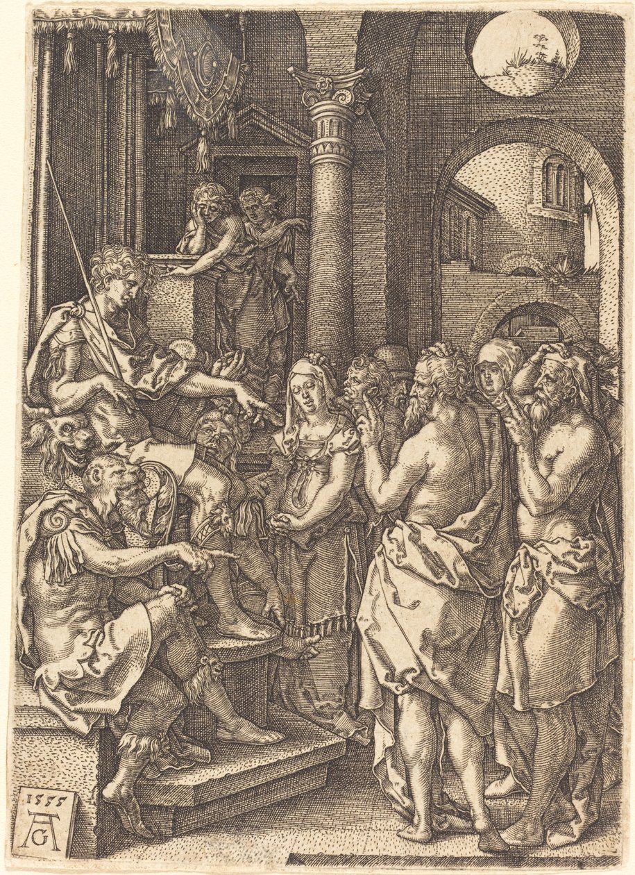 Dva starší před soudcem, 1555. od Heinrich Aldegrever