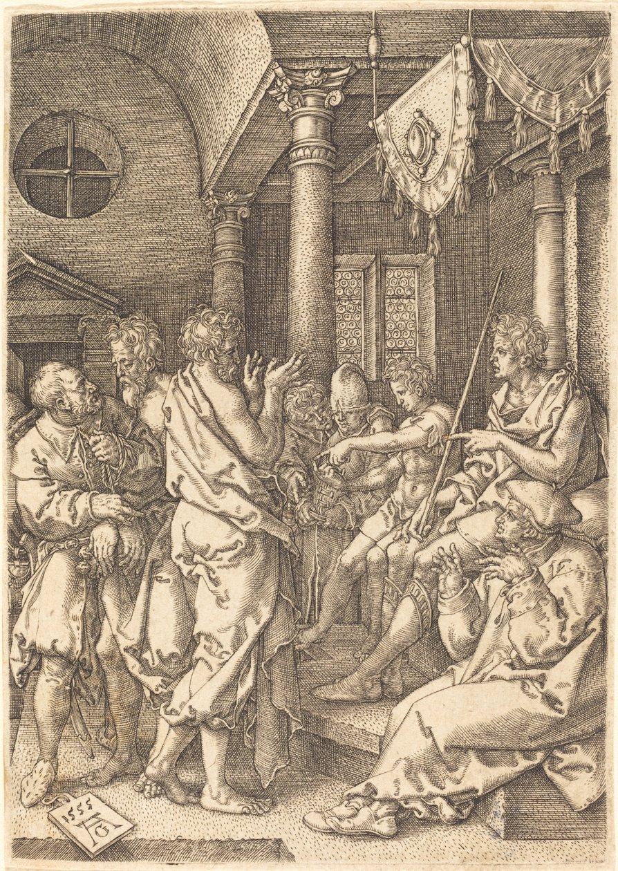 Dva starší odsouzení podle svědectví Daniela, 1555. od Heinrich Aldegrever