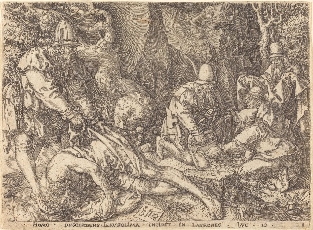 Cestovatel mezi zloději, 1554. od Heinrich Aldegrever