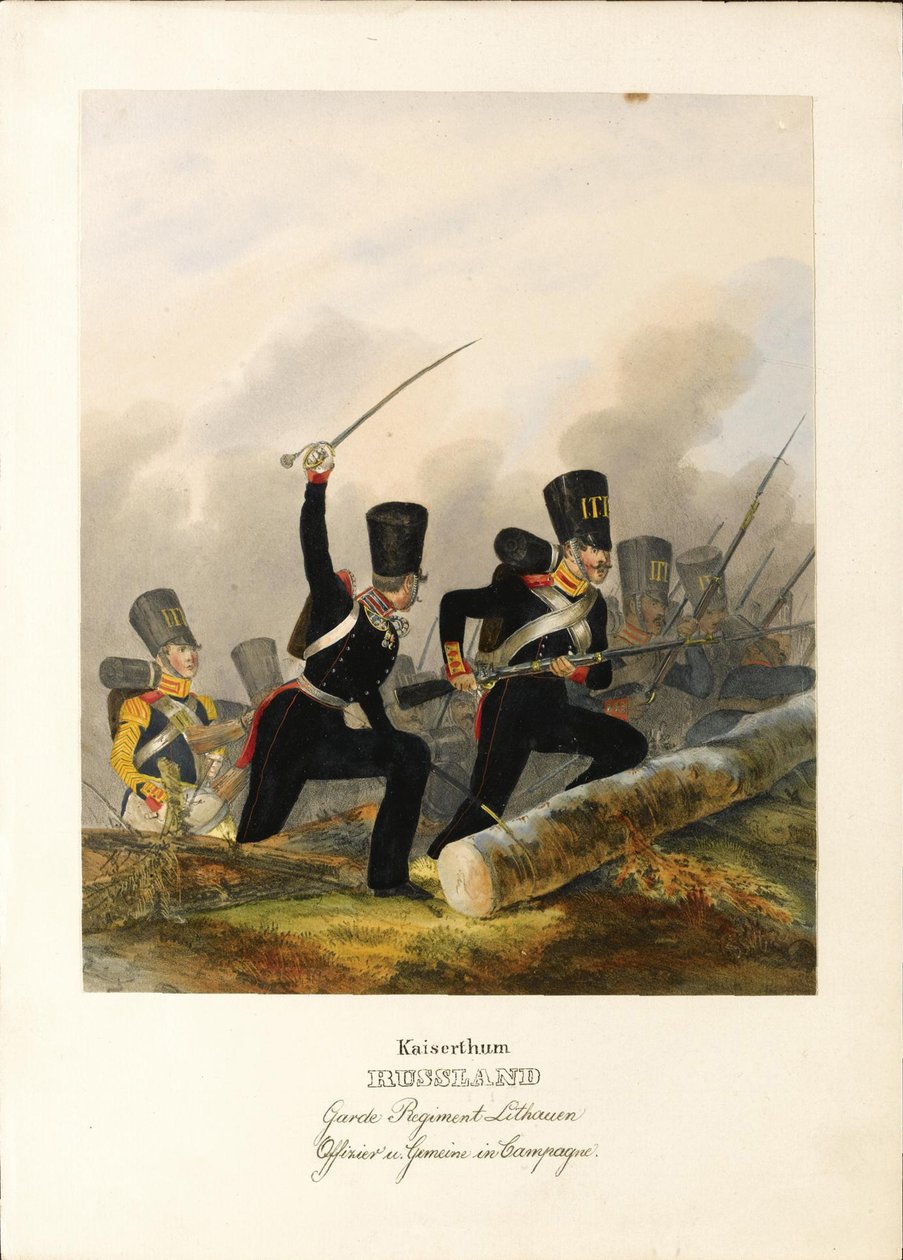 Litevský plavčíkový pluk, kolem roku 1838 od Heinrich Ambros Eckert