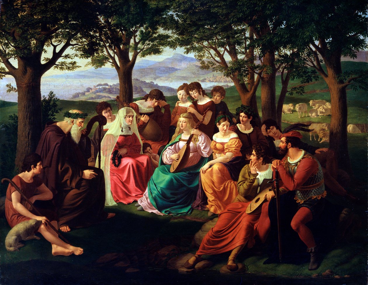 Soutěž pěvců, konec 18. nebo 19. století od Heinrich Anton Dahling