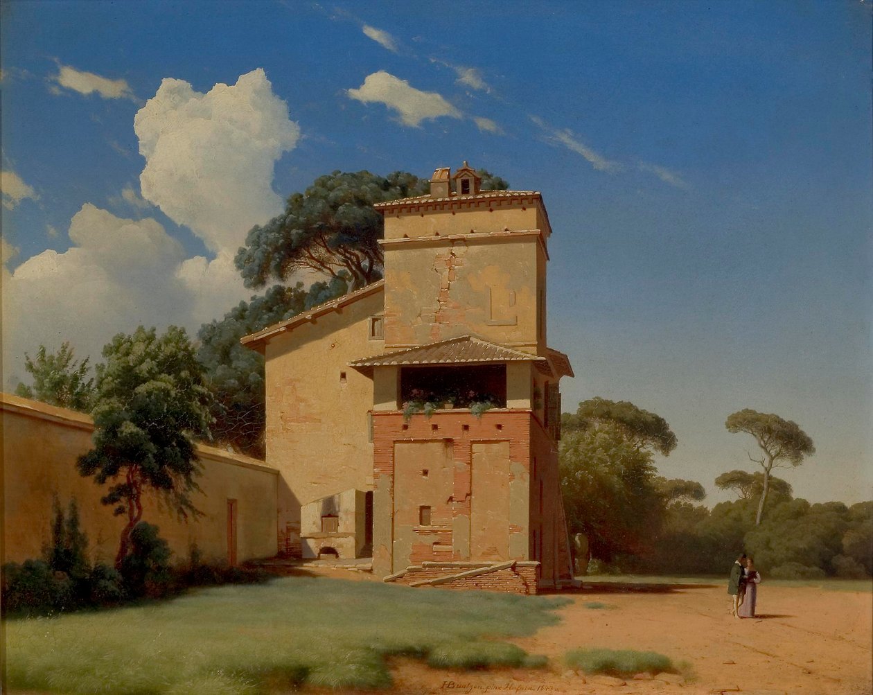 Dánština: Casa del Portinaio i Villa Borgheses mají. Casa del Portinaio v zahradách vily Borghese. od Heinrich Buntzen