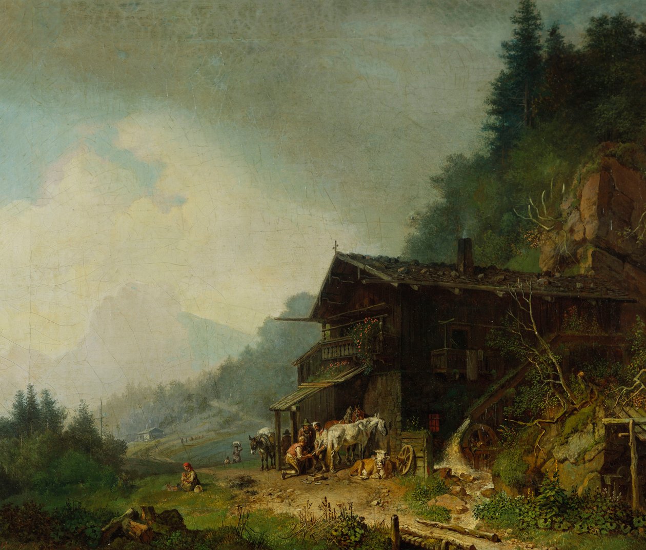 Kovárna v Bavorských Alpách od Heinrich Burkel