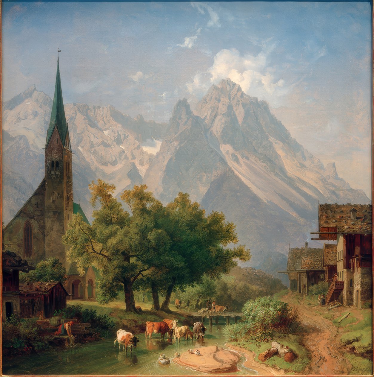 Starý farní kostel v Garmisch od Heinrich Burkel