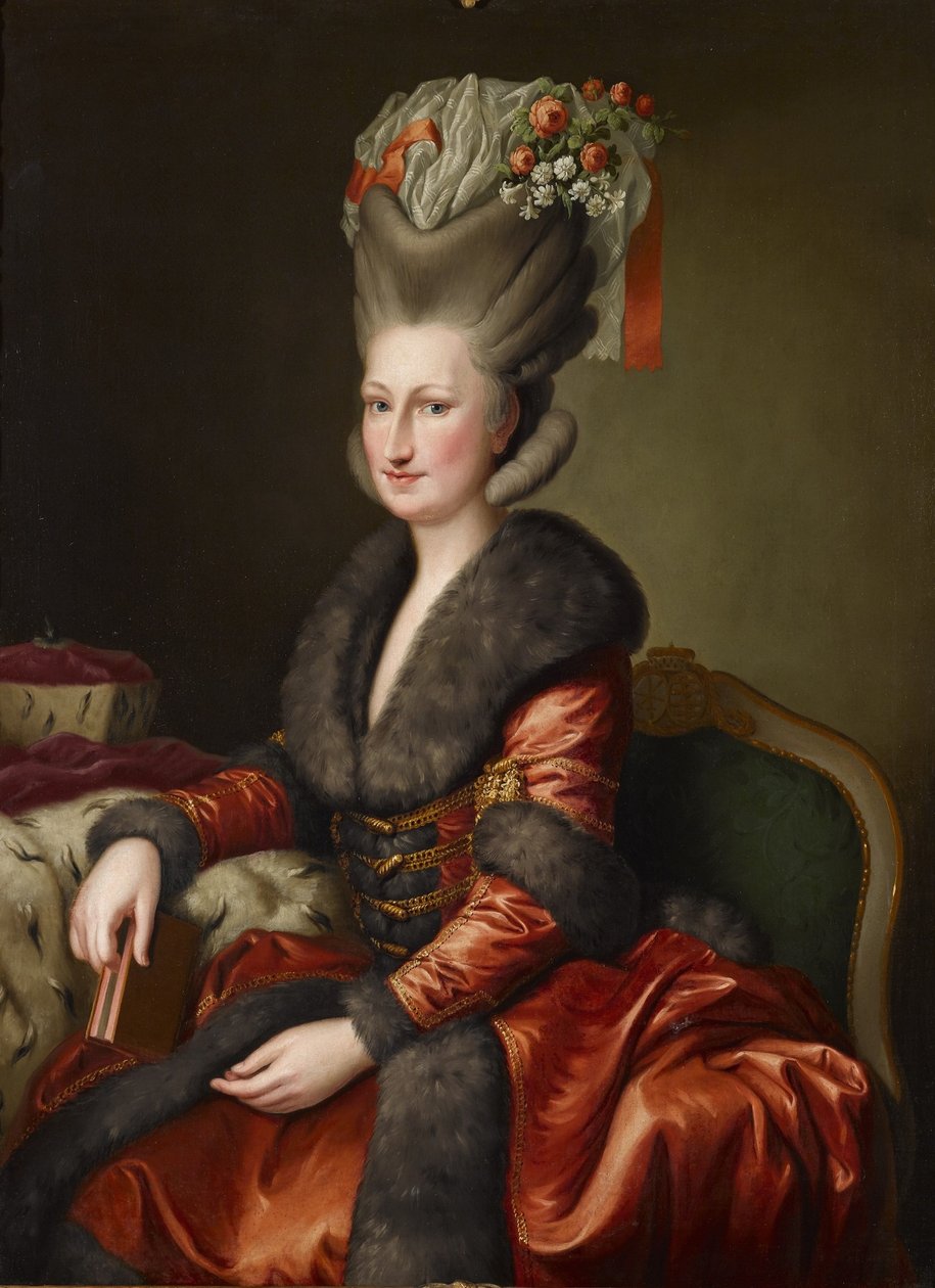 Portrét Marie Amálie Augusty Saské v polském kroji od Heinrich Carl Brandt