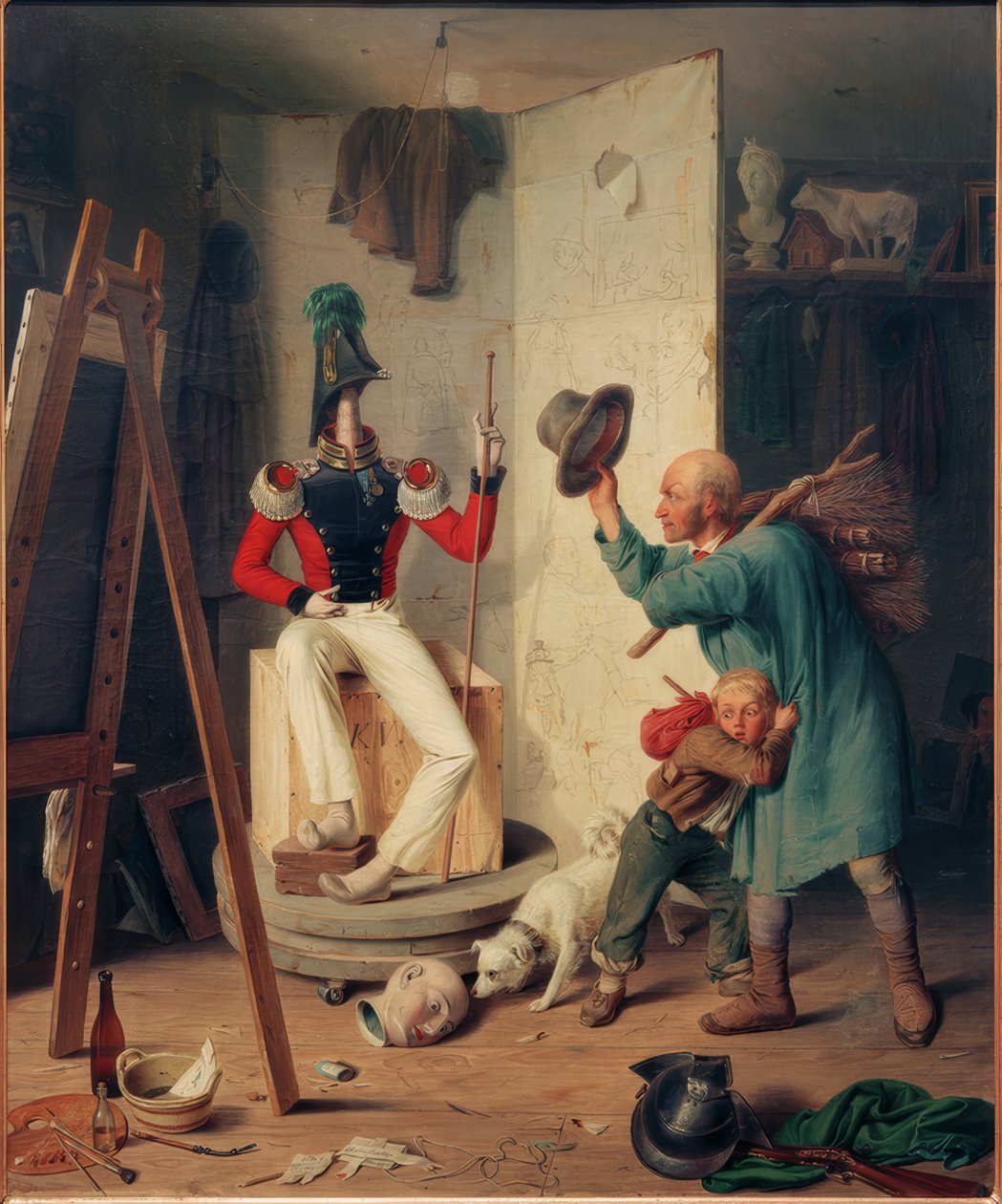 Farmář v malířově ateliéru od Heinrich Franz Gaudenz von Rustige