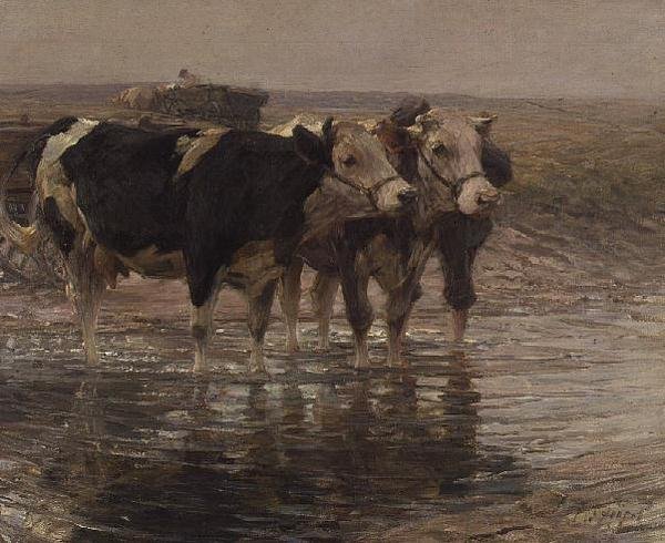 Napájení dobytka od Heinrich Johann von Zugel